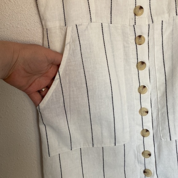 Forever 21 Sheath White striped Dress Size Small - Picture 2 of 9